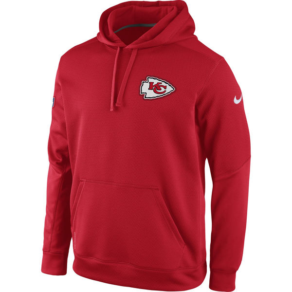 Men Kansas City Chiefs Nike KO Chain Fleece Pullover Performance Hoodie Red